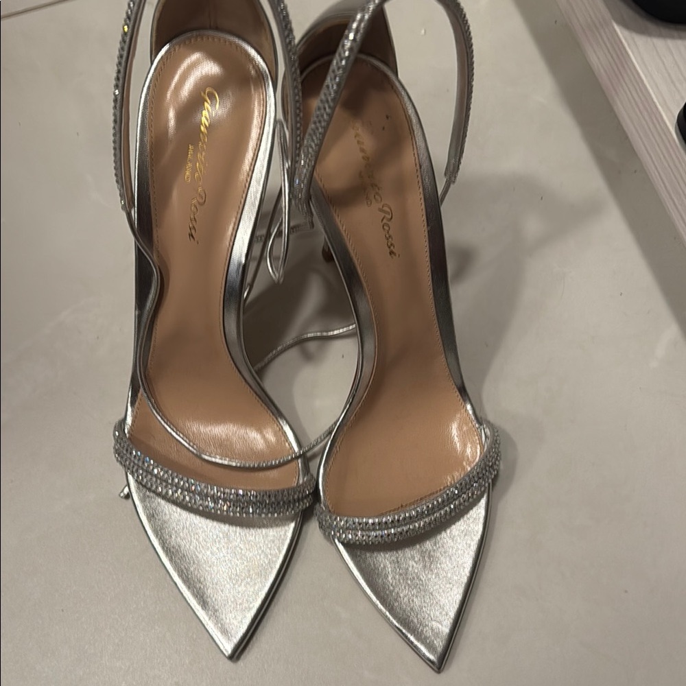 Gianvito Rossi Silver Stiletto Heels